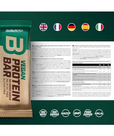 Biotech USA BioTechUSA Vegan protein bar lactose and glutenfree protein bar made from protein sources of plant origin delicious chocolate coating without added sugar 20 x 50 g - Buy Online on GoSupps.com