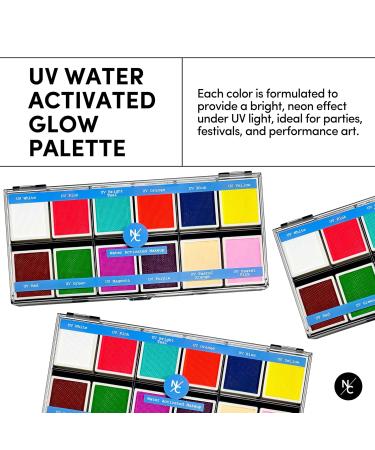 UV 12-Color Neon Glow Makeup Palette - Water-Activated Fluorescent Face & Body Paint for SFX Party Cosplay & Theatrical Use - International Shipping - Buy Online on GoSupps.com