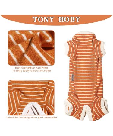 Tony Hoby Shirts for Dogs | Soft & Breathable Striped Dog T-Shirt for Small Medium & Large Dogs - Orange Girl Size L - Buy Online on GoSupps.com
