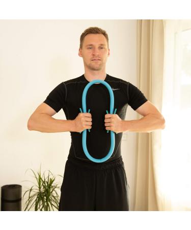 Bluefinity Pilates Ring - 2 Pack Double Handle Padded Yoga Circle 39 cm Fiberglass Foam Resistance Ring - Turquoise - Buy Online on GoSupps.com