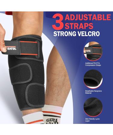FEATOL Calf Brace - Adjustable Shin Splint Compression Wrap for Pain Relief & Support | Shop Internationally - Buy Online on GoSupps.com