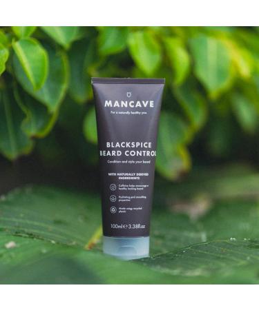 ManCave Blackspice Beard Control 100ml | Condition & Style with L-Arginine, Hemp oil, Shea Butter | Encourages Growth | Vegan | Recycled Plastics | Made in England - Buy Online on GoSupps.com