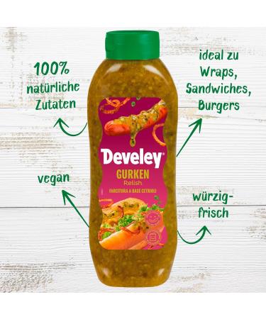 Develey Cucumber Relish Pack of 3 (3 x 875ml) - Crisp & Fresh Flavor for International Shipping - Buy Online on GoSupps.com