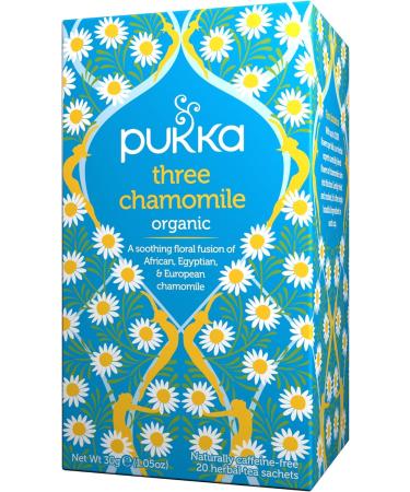 Pukka Herbs | Elegant English Breakfast Organic Tea | Black Tea | Perfect For A Refreshing Uplift | 4 packs | 80 Sachets & Three Chamomile Organic Herbal Tea Total 80 Tea bags 120 g (Pack of 4) Elegant English Breakfast + Three Chamomile - Buy Online on GoSupps.com