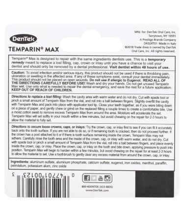 DenTek Temparin Max Caps and Filling Repair Kit - 13+ Repairs, 0.09 oz - Value Pack of 2 - Buy Online on GoSupps.com