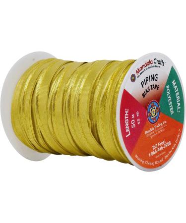 Mandala Crafts 1/2 Inch Gold Maxi Piping Trim with Welting Cord - 55 Yards | Sewing Bias Tape & Lip Cord Trim for Upholstery - Buy Online on GoSupps.com