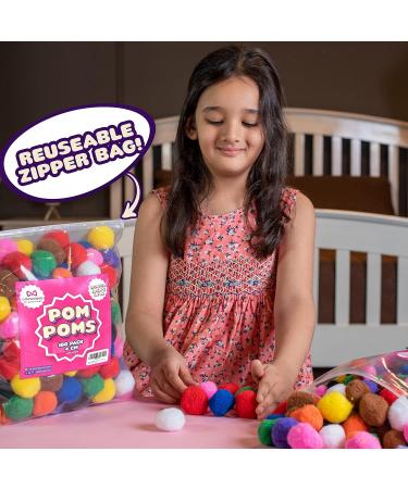 Adeweave 1000 Assorted Craft Pom Poms - Multicolor Bulk Arts and Crafts Pompoms - Soft and Fluffy Balls in Assorted Sizes for Home and School - Buy Online on GoSupps.com