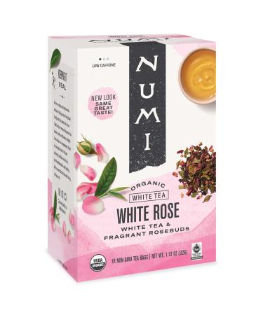 Numi Organic Tea White Rose, 16 Count Box of Tea Bags, White Tea (Packaging May Vary) White Rose 16 Count (Pack of 1)
