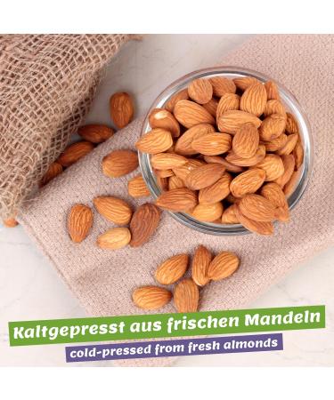 Organic Sweet Almond Oil 50ml - 100% Cold-Pressed Vegan Anti-Aging Serum for Face Body Hair & Skin - Natural Oil in Glass Bottle - Buy Online on GoSupps.com