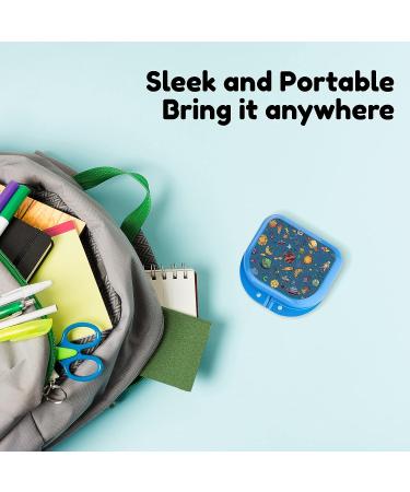 Cute Retainer Holder Case with Funny Cartoon Design - Blue | 1 Pack Aligner & Night Guard Case with Space Patterns - Buy Online on GoSupps.com