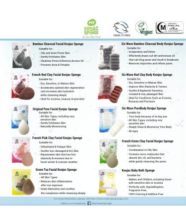 MY Konjac Sponge: All Natural Fiber Body Sponge for Sensitive Skin - Cruelty Free & Vegan Society Approved - Buy Online on GoSupps.com