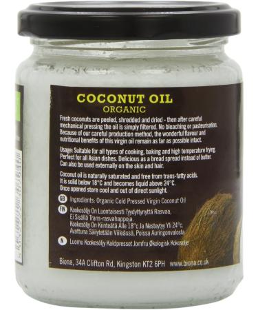 Biona Organic Virgin Coconut Oil 200g - Pure and Natural - Buy Online on GoSupps.com
