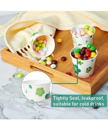300 Pack 3oz Disposable Green Floral Paper Cups - Perfect for Mouthwash, Parties, Picnics, BBQs, Travel & Events - Buy Online on GoSupps.com