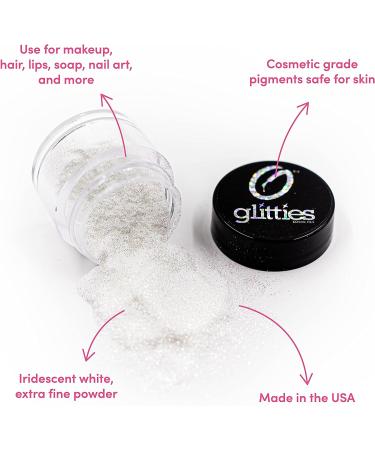 GLITTIES Icy Mint Loose Glitter Powder - Cosmetic Grade (.006) - Safe for Skin - 30g Jar for Makeup, Body Tattoos, Face, Hair, Lips, Soap, Lotion, Nail Art - Buy Online on GoSupps.com