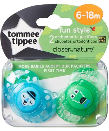 Tommee Tippee Closer to Nature Fun Pacifier 6-18 Months 2 Count - Random Colors - Buy Online on GoSupps.com