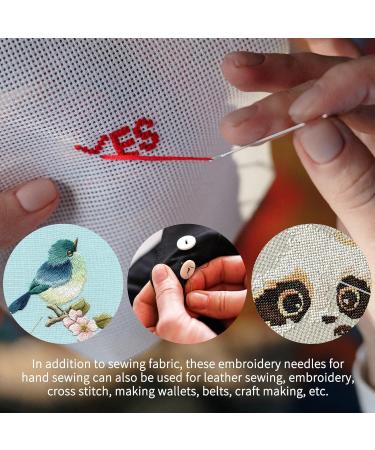 Yuchew Embroidery Needles Set - 50 PCS Hand Sewing Needles for Cross Stitch, Quilting, Leather, Tapestry, Darning & Knitting - Large Eye, 5 Varieties with Wooden Case Holders - Buy Online on GoSupps.com