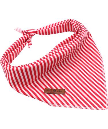 Buy Lionet Paws Red & White Striped Dog Bandana - Triangle Scarf for Stylish Pets - International Shipping Available - Buy Online on GoSupps.com