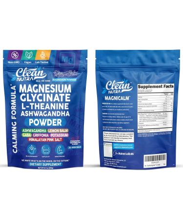 Magnesium Glycinate Powder Supplement + L Theanine Ashwagandha Glycine Apigenin Lemon Balm GABA 5HTP Pink Salt Potassium L Tryptophan Calcium | Powdered Sleep Aid Calm Trace Minerals Vitamin - Buy Online on GoSupps.com
