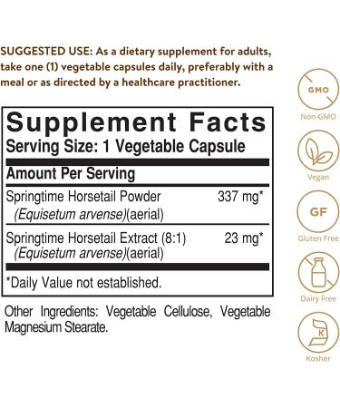 Solgar Full Potency Herbs Vegetal Silica - 100 Organic Vegetable Capsules for Healthy Hair, Skin & Nails - Buy Online on GoSupps.com