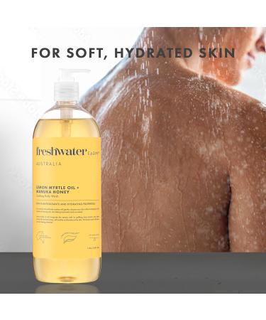 Naturally Derived Shower Gel Body Wash - Paraben & Phthalate Free - Lemon Myrtle Manuka Honey Rosewater & Pink Clay - Moisturizing 67.6 fl oz 2PK - Ideal for Women - Buy Online on GoSupps.com