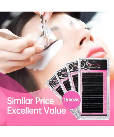 Beauty7 Flat Lash Extensions - C Curl 0.20 Mix Length 8-15mm | Individual Volume Lashes - 16 Rows Split Tips - Buy Online on GoSupps.com