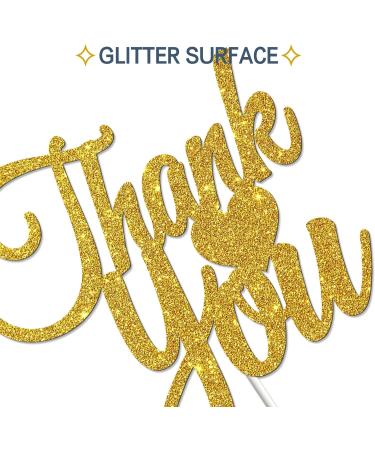 Tenhaisi Gold Glitter Thank You Cake Topper for Thanksgiving Day - Bridal Shower - Holiday Home Supplies - Mom Dad Birthday Party Cake Decorations - Buy Online on GoSupps.com