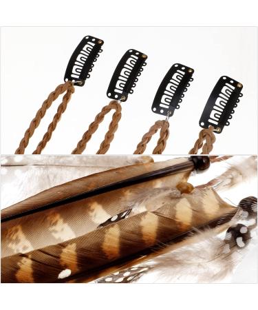 MWOOT 4Pcs Handmade Boho Feather Hair Clips for Women - Indian Style Hair Accessories for Halloween Party Costume - Buy Online on GoSupps.com