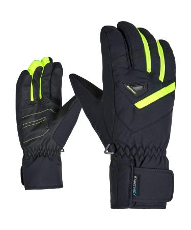 Ziener Gloves Men's Gary Ski Gloves 10.5 black.poison yellow