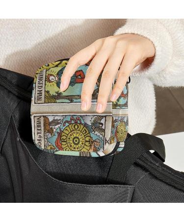 Shop Unique Hanging Man & Wheel of Happiness Tarot Card Napkin Storage Bag | Portable Menstrual Cup & Breastfeeding Insert Holder - Buy Online on GoSupps.com