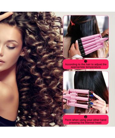 5 Barrel Hair Curling Iron - 16mm Ceramic Crimper with Adjustable Temperature & Gloves - Perfect for International Shipping - Buy Online on GoSupps.com