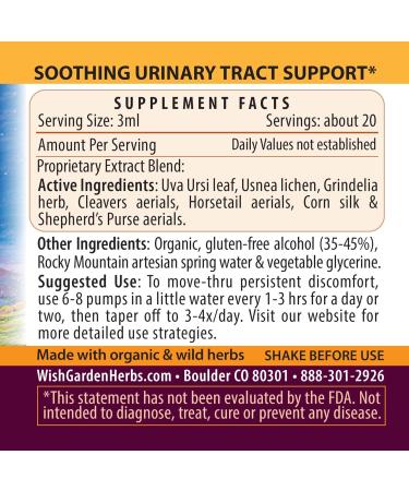 WishGarden Herbs Bladder Buddy - Herbal Supplement for Urinary Tract Health with Uva Ursi & Cranberry Alternative - 2oz - Buy Online on GoSupps.com