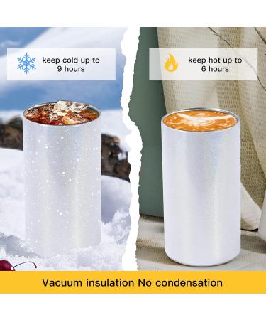 AGH 2 Pack Sublimation Sippy Cup Set - 12 oz White Glitter Tumblers with Handles and Straws - Buy Online on GoSupps.com