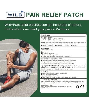 WILD+ Knee Pain Relief Patch - Maximum Strength for 24-Hour Relief from Knee, Back, Shoulder Pain and Arthritis - Buy Online on GoSupps.com