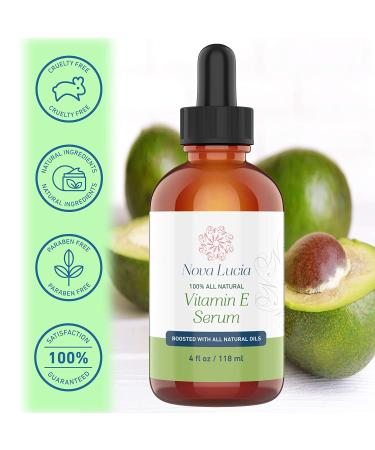 Organic Vitamin E Oil for Skin, Face & Hair Growth - Acne Scar Treatment, Stretch Mark Removal, Moisturizer - Hair Skin and Nails Vitamins - 4oz - Buy Online on GoSupps.com
