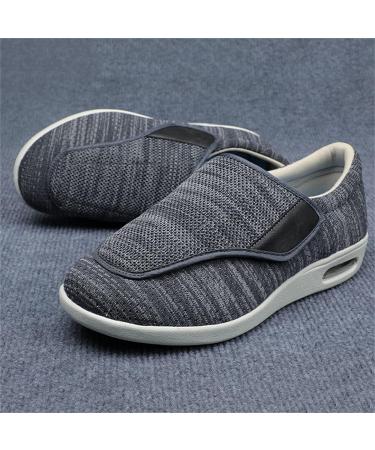 NVBHOF Diabetic Slippers | Extra Wide Men's Arthritis Edema Shoes | Adjustable Closure for Swollen Feet | Elderly Plantar Fasciitis Support | Dark Grey - Size 5.5 - Buy Online on GoSupps.com