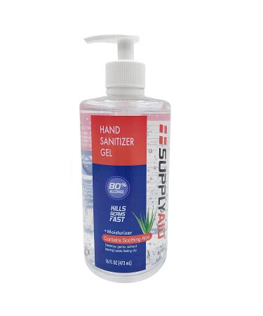 SupplyAID 80% Alcohol Hand Sanitizer Gel with Aloe Vera - 16oz Pack of 2 | FDA Approved - 74035-1051-5 - Buy Online on GoSupps.com