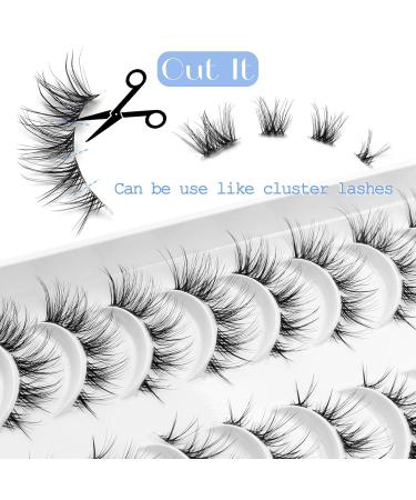 Veleasha Fluffy Wispy Faux Mink Eyelashes - 10 Pairs Criss-Cross False Lashes for Fox Eye Look | International Shipping Available - Buy Online on GoSupps.com