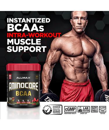 ALLMAX Nutrition AMINOCORE BCAA Fruit Punch - 0.69 lbs (315g) - Optimal Muscle Recovery & Performance - Buy Online on GoSupps.com