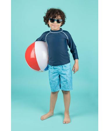 Leveret Long Sleeve UPF 50+ Baby Boys Girls Rash Guard Swim Shirt in Navy - 12M to 5T - Buy Online on GoSupps.com
