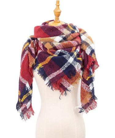 Triangular Wrap Scarf for Women - Fashionable Knitted Scarf with Wool Neck Warmer in Wine - Casual Style for All Seasons - Buy Online on GoSupps.com
