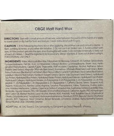 OBgE Matte Hard Wax (4.2oz) - Ultra Strong Hold Hair Wax for Short Hair | Natural Matte Finish for Men & Women - Buy Online on GoSupps.com