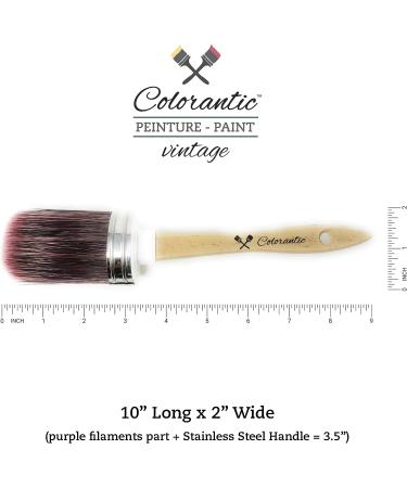 Colorantic | Professional Chalk and Milk Paint Brushes for Furniture | Best Soft Round Brush DIY Large (Oval Purple Chalk Style Paint Brush) | Ergonomic Wood Handle | Reusable & Easy Cleaning Oval Purple Chalk Based Paint Brush - Buy Online on GoSupps.com