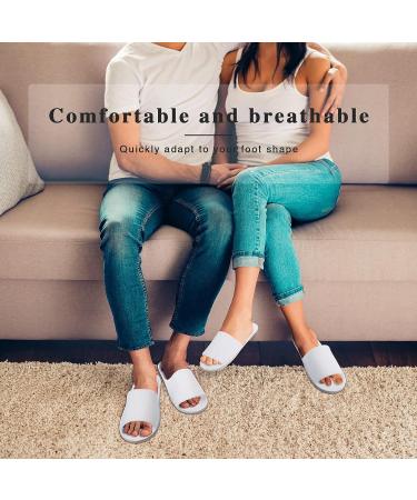 12 Pairs White Disposable Spa Slippers - Open Toe Guest Bridesmaid Travel Slippers - Fits Most Men and Women - Buy Online on GoSupps.com