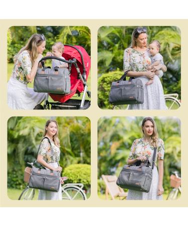 RUVALINO Diaper Bag - Large Stylish Weekender Travel Nappy Bag for Mom & Dad | Convertible Baby Bag with Changing Pad & Insulated Pockets (Gray) - Buy Online on GoSupps.com