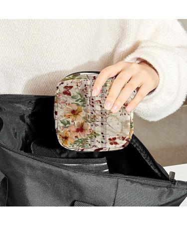 Large Capacity Storage Bags for Women's Bandages & Menstrual Cups - Stylish Blue-Gold Petals Organizer for Travel & Makeup (4.7x6.6x6.6 in) - Buy Online on GoSupps.com