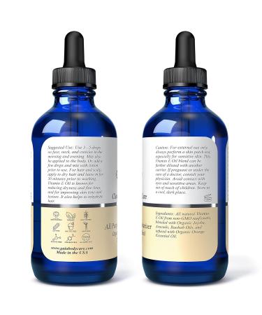 Gaia Body Care Organic Vitamin E Oil 75 000 IU - Best Moisturizer for Dry Skin Scars & Hair - 4 oz - Buy Online on GoSupps.com