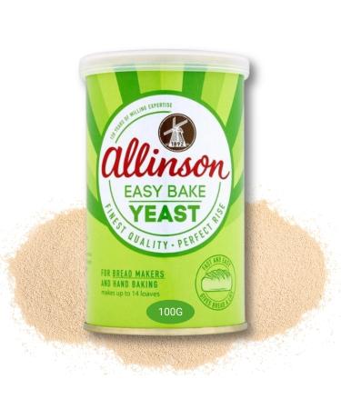Allinson Easy Bake Yeast Dry Yeast Tin 1 x 100g Perfect Bread Making Hand Baking Pizza Dough Rolls and Loaves - Ideal for Home Cooking! - Buy Online on GoSupps.com