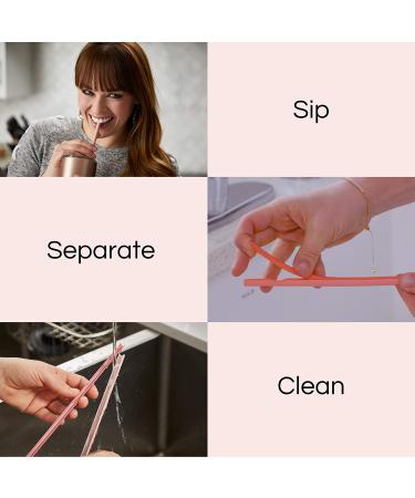 Rain Straw - Easy Clean Reusable Drinking Straws | BPA Free 10.5 Long Plastic Straws for Tumbler | Eco-Friendly & Snap Open Design | Classic 5 Pack - Buy Online on GoSupps.com