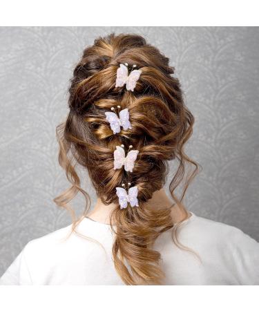 Butterfly Hair Clips 2 Pairs Blue Butterfly Hair Clips Girls Hair Accessories Kids Barrettes Hair Accessories Gifts for Girls and Kids (Purple & Pink) - Buy Online on GoSupps.com