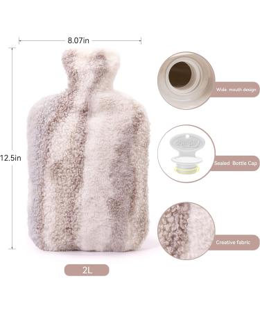 Samply 2L Hot Water Bottle with Soft Cover for Menstrual Cramps & Pain Relief - Grey - Buy Online on GoSupps.com